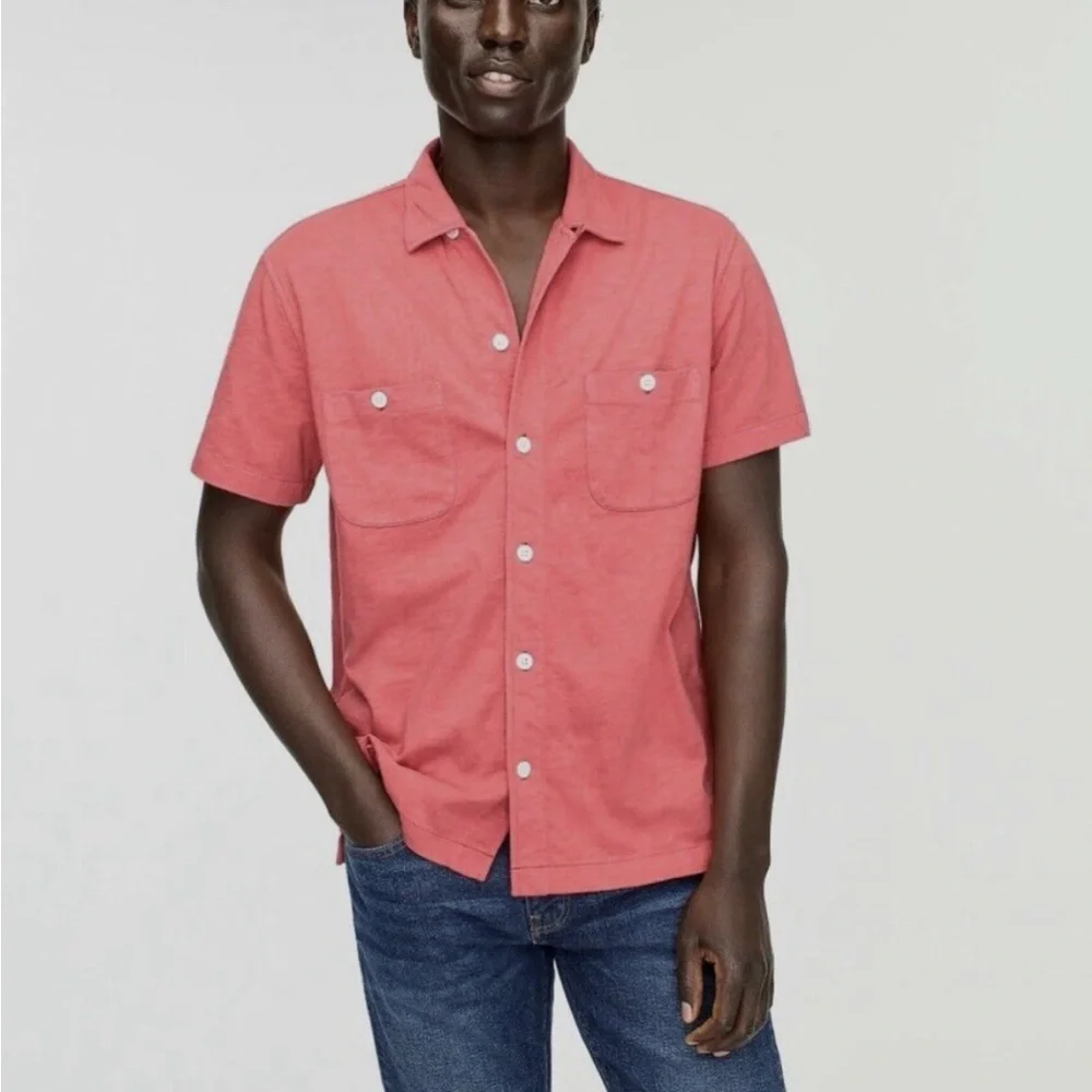 J. Crew Garment Dyed Button Up Pocket Shirt Size XL